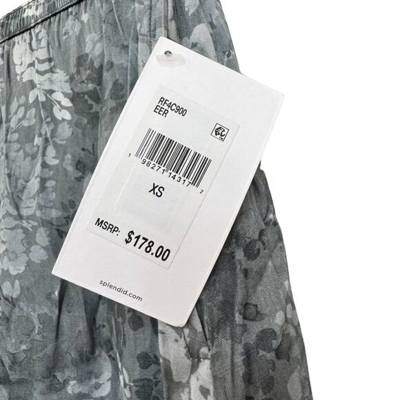 NWT Splendid Linsey Floral Maxi Skirt XS Evergreen Print, Ruffle, Whimsigoth - Picture 4 of 6